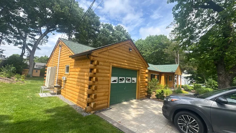 Natick ma log cabin siding front